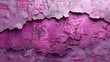   A tight shot of a purplish wall with peeling paint on its sides