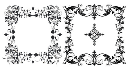 Aufkleber - Decorative border frames. Retro style dividers.