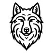 Wolf head logo symbol. Outline vector illustration
