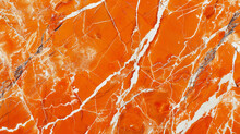 Bright Orange Marble Texture With White And Dark Orange Veins, Creating A Bold And Vibrant Look