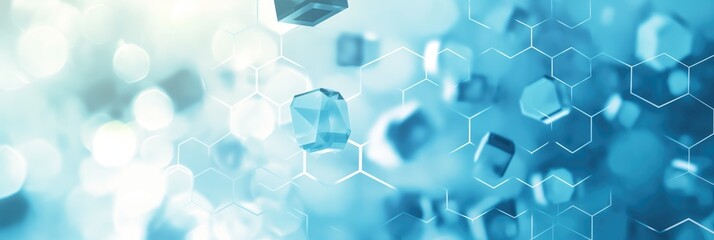 Wall Mural - abstract cubic medical science and digital technology ai generated background