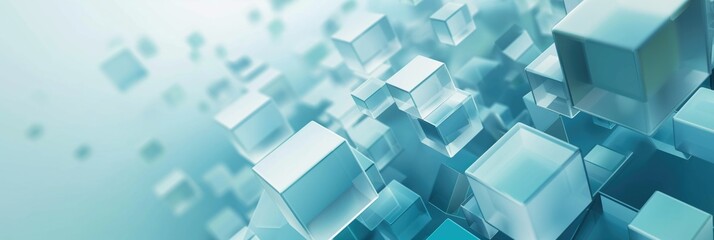 Wall Mural - abstract cubic medical science and digital technology ai generated background