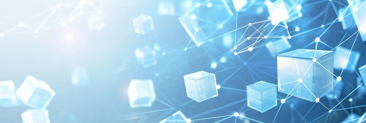 Wall Mural - abstract cubic medical science and digital technology ai generated background