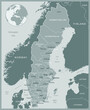 Sweden - detailed map with administrative divisions country. Vector illustration