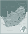 South Africa - detailed map with administrative divisions country. Vector illustration