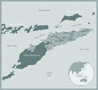 East Timor - detailed map with administrative divisions country. Vector illustration