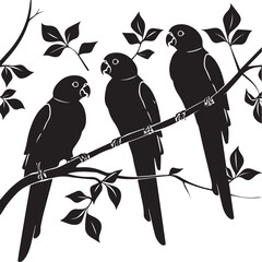 Poster - birds on a branch