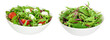 Mix salad - arugula, spinach and chard in the bowl isolated on white background