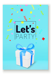 Fototapete - Multicolor confetti celebration design vertical party poster