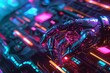 © JK_kyoto - An artistic rendering of a robot's hand touching a glowing control panel