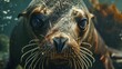 Macro shot of a sea lion