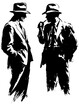 Vector silhouette of two gangster