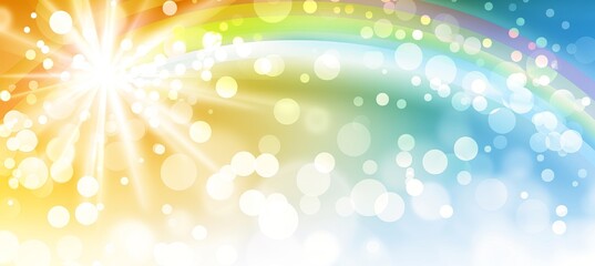 Aufkleber - Vivid linear rainbow abstract lights background in digital art design for creative projects