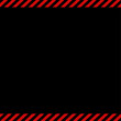 黒い背景に赤いストライプのシンプルなフレーム - 警告･危険 - 正方形
