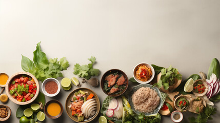 Thai Food with Isolated background for copy space