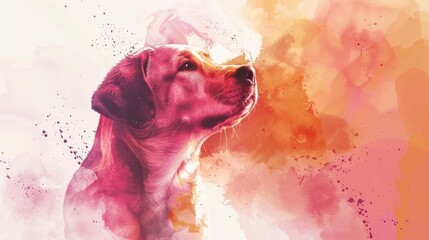 Abstract background of pet theme. Vector illustration of cute dog