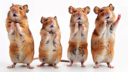 Cute hamster isolated over white background.