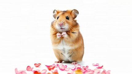 Cute hamster isolated over white background.
