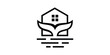 creative house and whale logo design, dolphin, fin, logo design template, icon, vector, symbol.