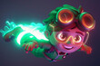 © Srikanth - 3d game character cartoon flying glow effect isolated