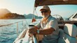 © Joyce - Portrait of a ship captain on boat in sea.