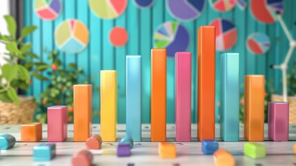 Poster - a bar chart comparing sales figures over time, highlighting growth and identifying opportunities for