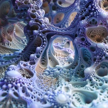 Blue and purple organic structure