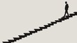 © Saowanee - Wallpaper of success, side view, stairs, black and white (referring to No matter what, there will always be downsides.)
