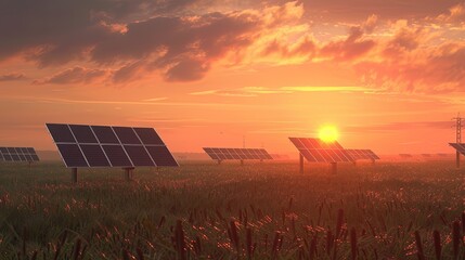 solar panels in fields, perfect for companies focused on alternative energy and solar panel technolo