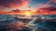 A beautiful sunset over a rough sea