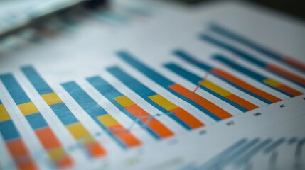 Poster - A close-up of a bar graph printed on paper, showcasing statistical data for research or presentation purposes.