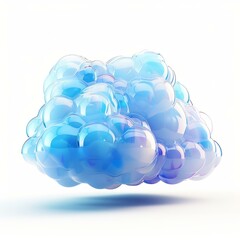 Poster - Blue and purple translucent cloud of bubbles