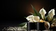 Black Calla Lily Flower and Candle