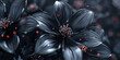 black futuristic digital flowers