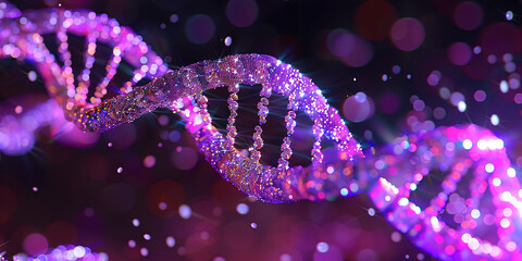 Sticker - futuristic 3d dna digital background