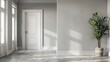 © Ms - A pristine white doorframe framing the newly painted light gray walls, adding a touch of contrast and elegance to the interior