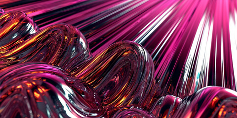 A shiny, metallic object with a wave like shape
