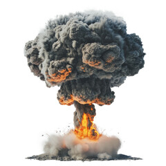 nuclear explosion isolated on transparent background