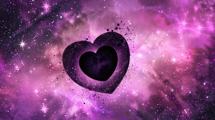 Wall Mural - Heart Shape with Background of Pink and Purple