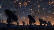 © Plaifah - A telescope array scanning the night sky for signs of distant galaxies and exoplanets, contributing to our understanding of the universe and the search for extraterrestrial life.