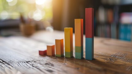 Poster - An ascending bar graph representing financial growth and success, a visual testament to investment strategy triumphs.