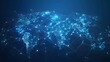 © Gary - Map of the planet. World map. Global social network. Future. Vector. Blue futuristic background with planet Earth. Internet and technology. Floating blue plexus geometric background.