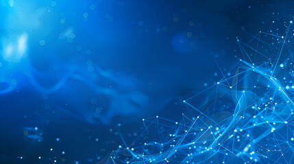 Poster - Dot blue wave light screen gradient texture background. Abstract ai technology big data digital background,Abstract background with moving lines and dots. The concept of big data. network connection
