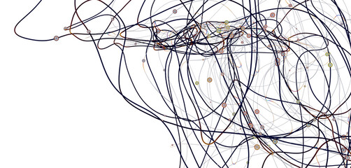Fototapete - 3d network technology in future