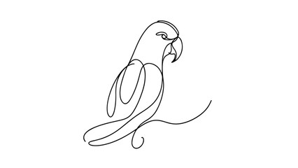 Wall Mural - A continuous line drawing of a parrot