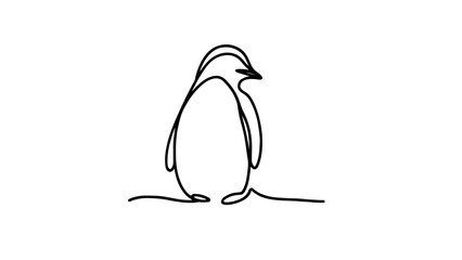 Wall Mural - A continuous line drawing of a penguin