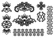 Decorative set of ornament silhouette shapes vector