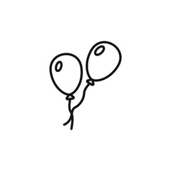 Poster - Balloons vector set of black icons. Color linear editable inflatable balloons vector. Decoration for the holiday with balloons. Helium balloons outline vector. Vector illustration.