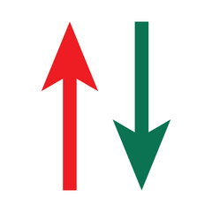 Canvas Print - Green Up Arrow, Red Down Arrow icon eps10