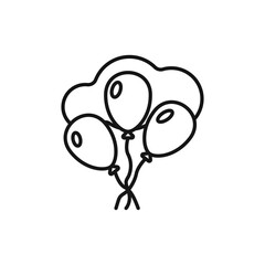 Poster - Balloons behind a cloud vector. Cloud icon with balloons vector. Vector illustration.